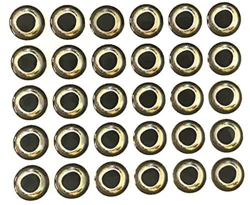 Brule 3-D Holographic Epoxy Fish Eyes (5mm-20mm) 60 Pack, Handpoured, Fishing Fly Tying Lures DIY Crafts - color: Aura, size: 10mm