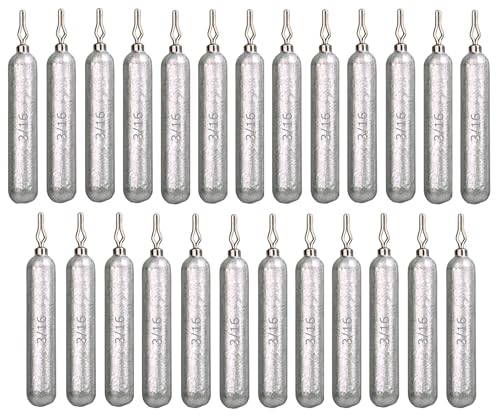 Reaction Tackle Drop Shot Weights for Bass Fishing - Skinny Pencil Sinkers for Drop Shot Rig - Freshwater and Saltwater Finesse Fishing - color: Silver, size: 3/16 Oz (25-Pack)