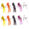 Artificial Octopus Swimbait, Skirt Tail Lure | 3.54/7.87/9.45in, jig head sinking trolling bait. Lingcod, bass, rockfish, saltwater. - color: 5 Colors-3.54inch/0.81oz-10pcs