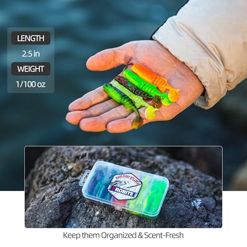 30pcs Soft Plastic Swimbaits with Paddle Tail, T-Tail Fishing Lures for Vertical Jigging and Casting, Freshwater Swimbaits for Bass, Trout, Walleye & Crappie - color: Multi-Jointed Flex, 2.5''