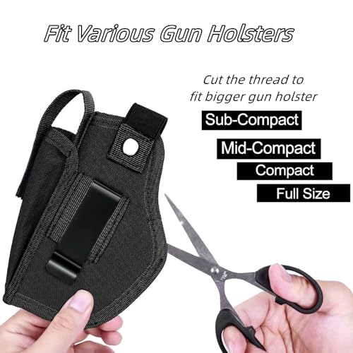 Tactical Fanny Pack Gun Holster Concealed Carry Pistol Military Tactical Waist Bag Waterproof Molle EDC Pouch with USA Flag Patch - color: Black with Holster