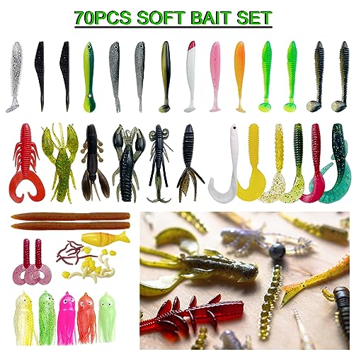 Fishing Lures Kit with Tackle Box Included Crankbait, Minnow, Spinnerbaits, Spoons, Soft Lures, Jigs, Hooks, Bait Rigs, Weights Sinkers, Topwater Lures Freshwater Saltwater 346/353Pcs - color: 346pcs