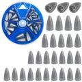 Bullet Fishing Sinkers Weights Slip Sinkers Kit- 29/83Pcs Fishing Worm Weights Assorted Set for Bass Fishing Saltwater - style: 29pcs Kit
