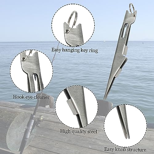 3PCS Fishing Knot Tying Tool - Quick Knot Tying Tool for Hooks, Lures and Line (Silver)
