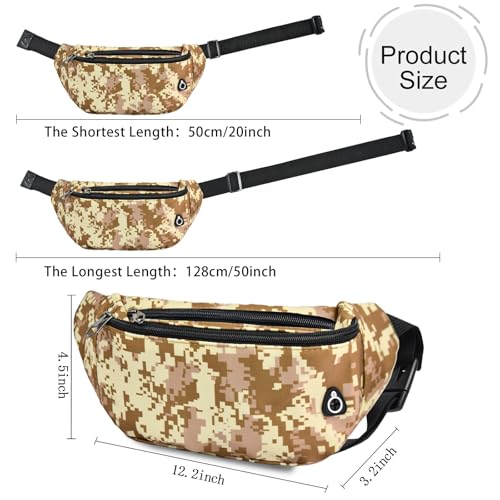 Fanny Pack for Women Men,Crossbody Fanny Pack Water Resistant Sports Waist Bag Pack, Belt Bag for Travel Hiking Running - color: 1pack-browndigital