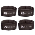 Fishing Rod Straps for Casting, Spinning, or Fly Rods, Pole Ties (4-Pack) - color: Black