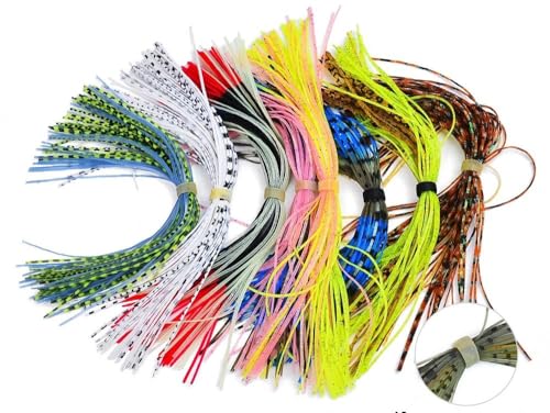 30 Bundles/Bag Mixed Color Silicone Skirts for Spinnerbait Buzzbait Rubber Wire Bait Jig Lures Squid Skirts Fly Tying Material