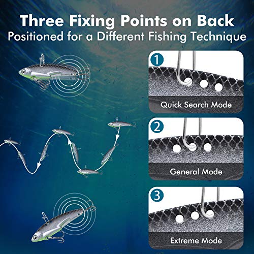 TRUSCEND Vibespinner Easy Catch Fishing Lures with BKK Hooks, Tail Spinner Baits with 4 Actions, Vibrating Swimming Flashing & Jigging for More Bites, Spoon Lures for Bass Trout Crappie Walleye Pike - color: C3-0.3oz-2.2"