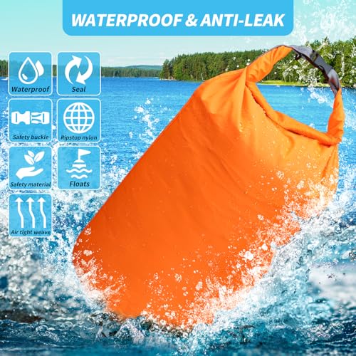 Dry Bag Set, Waterproof Small Lightweight Dry Bags for Paddle Board Kayaking, Fishing, Camping(Orange, 70L 2Pack) - color: Orange, size: 70L 2Pack
