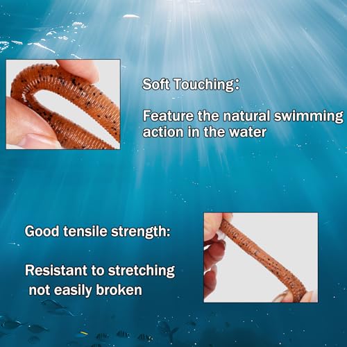 Soft Plastic Fishing Lures with Salted Hook Slot 10pcs FS/RE-09 - color: Color B