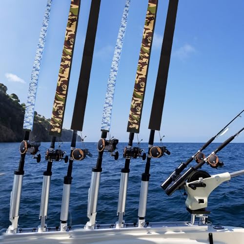 Neoprene Camo Fishing Rod Sleeves,Fishing Pole Sleeves,Fishing Rod Socks | UV Resistance,Puncture Resistant, Protect Casting, Spinning, Trolling Fishing Rods, Storage, tangled-free,75in,68in,60in - color: 2-Blue camo, size: 69"