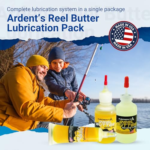 Ardent Freshwater Fishing Reel Care Pack, Long Lasting Protection, Prevent Corrosion, Smooth Casting, Made in The USA - size: Reel Butter Lubrication 3 Pack