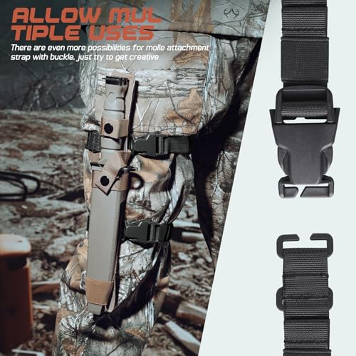 Molle Tactical Backpack Straps 24" Adjustable, Rush Tier System Molle Accessories for Military Assault Backpack Army Rucksack Attachment Nylon Compression Tie Down Strap for Tripod Gear, Sleeping Bag - color: Black 2Packs, style: Style A