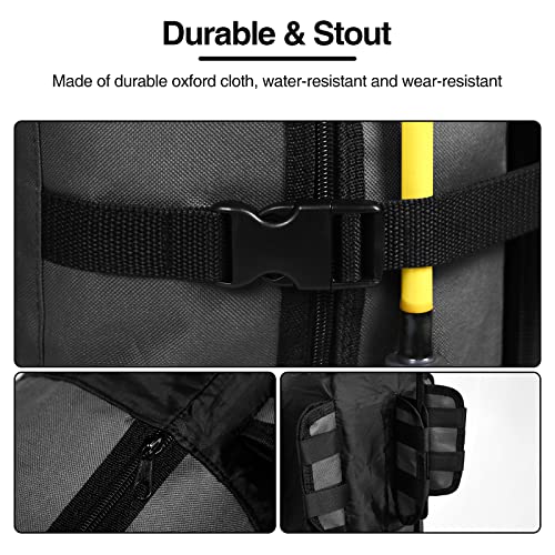 DONQL Fishing Rod Bags, Outdoor Fishing Pole Case, Multifunction Camping Portable Travel Carry Cases Backpack, Fishings Rod and Reel Case Holds 5 Poles & Rig Tackles, Fishings Gift for Men - color: Black