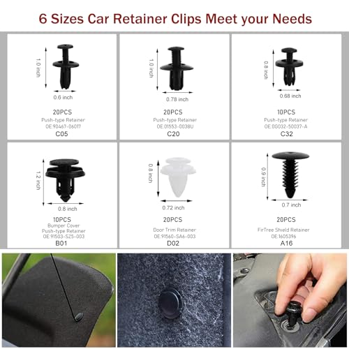 GLK 248pcs Trim Removal Tool, Pry Tool, Door Panel Removal Tool Kit | Fasteners Remove Tool with Car Retainer Bumper Clips, Automotive Hook Set, red - color: Red