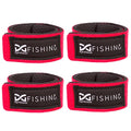 Fishing Rod Straps for Casting, Spinning, or Fly Rods, Pole Ties (4-Pack) - color: Red