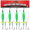 Catfish-Rig-for-Bank-Fishing-Catfishing-Tackle-Floats-with-Rattler-Santee Cooper Rig Equipment - color: Green-4 Pack, size: 2.5 inch