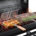 ivtivfu Fish Grill Basket Set, Removable Wooden Handle, 304 Stainless Steel, Nesting BBQ Tools, Smoker Grilling Accessories for Vegetable, Outdoor Cooking Camping, Birthday Gifts for Men Dad Husband