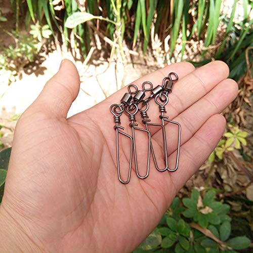 Dr.Fish 30 Pack Barrel Snap Swivels, Barrel Swivels Fishing Tackle Crane Rolling Coast Lock Snap Lure Leader Line Connector Fresh&Saltwater - size: #2-77LB-30 Pack