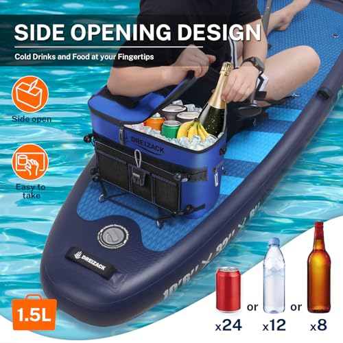 Dreizack Kayak Cooler Behind Seat, Waterproof Cooler for Kayaking,Paddle Board Cooler Compatible with Lawn-Chair Seat Kayak Accessories Cooler Bag Kayak Cooler Tow Behind for Camping Fishing - color: Blue