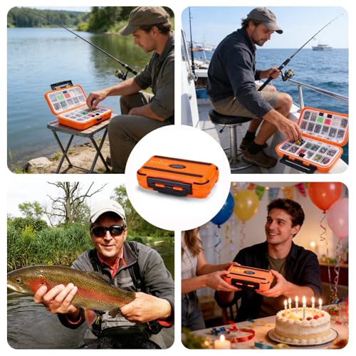 Fishing Tackle kit, 308pcs Fishing Accessories Kit, Fishing Hooks, Split Shot Fishing Weights, Swivels, Beads, Lures –Fishing Gear Set for Bass Trout Catfish, Ideal Fishing Gifts for Men