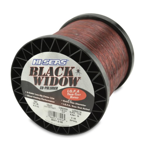 Hi-Seas Black Widow Co-Polymer Line - size: 9,800 Yard, 16 Pound Test