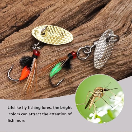 Dovesun Fly Fishing Lures Fly Fishing Flies Wet Fishing Flies Fishing Lures Fishing Spinner for Bass Sunfish Pike Trout 5PCS/10PCS - color: Mosquito-5pcs, size: Hook Size 16#