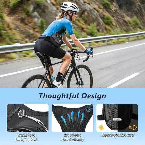 flintronic Motorcycle Leg Bag, Thigh Bag, Motorcycle Cycling Drop Leg Bag, with Headphone Jack, Waterproof Multi-Function Leg Fanny Pack for Men Women Cycling Running Traveling and Fishing - color: Black