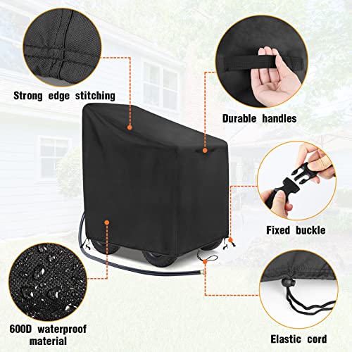 Garden Hose Reel Cart Cover, 600D Outdoor Hose Cart Covers for outside, Waterproof Anti-UV Hose Reel Cover, All Season Protection - 37.8"L x23.6"Wx 36"H - size: 37.8"L x23.6"Wx 36"H
