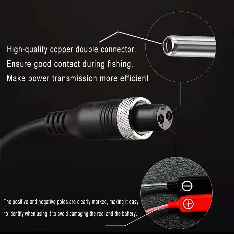 Electric Reel Cable. 4.9FT Rust-Proof Material. Compatible with Shimano&Daiwa Tanacom Seaborg Electric Reel