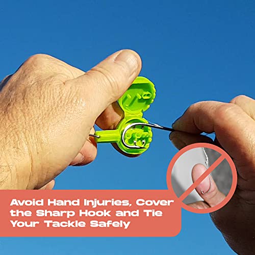HOOK-EZE Fishing Knot Tying Tool | Protect from Fish Hooks | Tie Knots Easily | Cool Gadgets for Fishermen, 3-in-1 Fishing Line Cutter, Fly Fishing Nippers with Retractors