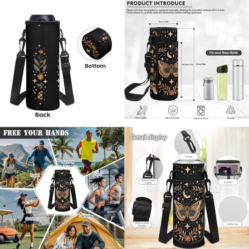 4 PCS Cute School Backpack for Boys Butterfly Schoolbag Rucksack with Lunch Box Handbag and Pencil Case Bottle Sleeve Pouch Set for Elementary Middle School - color: Butterfly