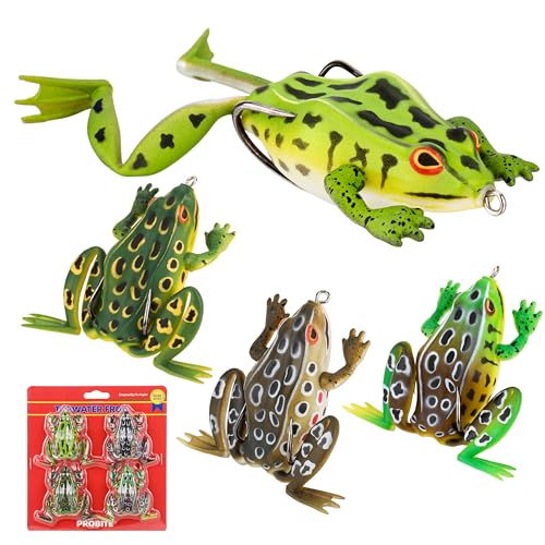 Soft Frog Lures, Topwater Swimbaits for Bass Fishing, Realistic PVC Design, Weedless Hooks, Perfect for Freshwater & Saltwater, Effective Fishing Lures for Pike & Snakehead - style: 4pcs-style D