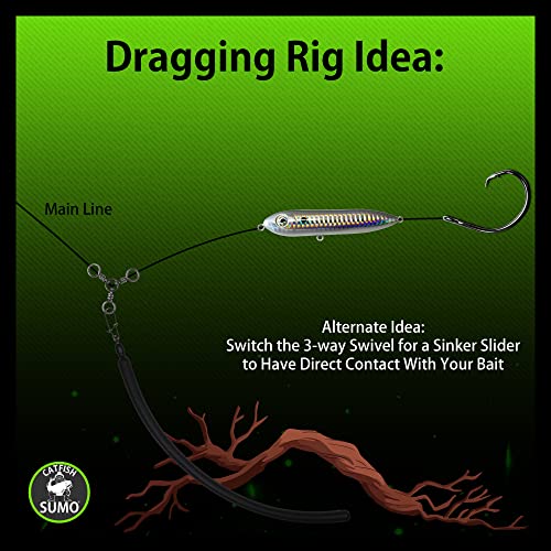 Slip Stick Dragging Weights, No-Snag Sinkers for Dragging, Trolling, Drift, Bottom Bouncing. Curved Flexible Trolling Lead - size: 4oz, 5-Pack