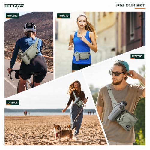 Waist Pack with Water Bottle Holder for Men Women Waist Bag Running Waist Pack Waterproof for Outdoor Travel Cycling Climbing Walking Fit All Phones (Bottle Not Included) (Mint Green) - color: Mint Green