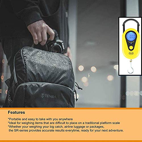 Industrial Precision Digital Hanging Scale, LCD Screen, Digital Weigh Scale Yellow, 11lb (AMW-SR-5) - American Weigh Scales