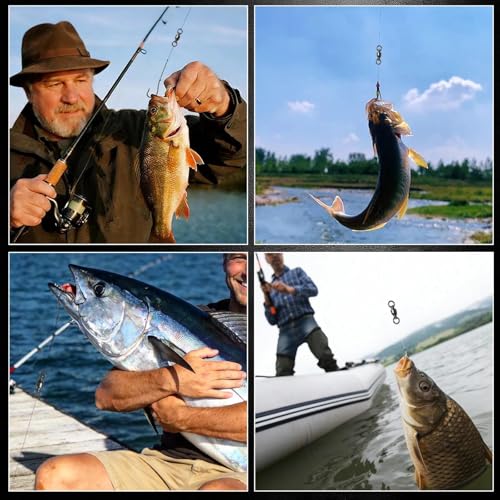 FishTrip 30/50 Pack Ball Bearing Fishing Swivels, High Strength Stainless Steel Swivels Fishing Tackle Solid Welded Rings Barrel Swivels Fishing Connectors for Saltwater Freshwater Size 0#-10# - size: 0#_33LB_30PCS