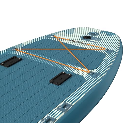 Retrospec June Nano Kids Inflatable Fishing Paddle Board SUP Kayak: 9'6" Hybrid Paddleboard with Rod Holders, Removable Seat - Lightweight Portable Youth Fishing Board - color: River Rock