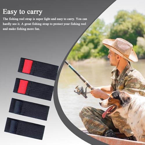 Fishing Spool Belt - 4PACK Fishing Reel Covers, Fishing Spool Belts, Fishing Bag Protector, Multipurpose Elastic Reel Protection Belt Band, Outdoor Equipment Tackle Ties for Adults Men, Multicolor, S - size: S