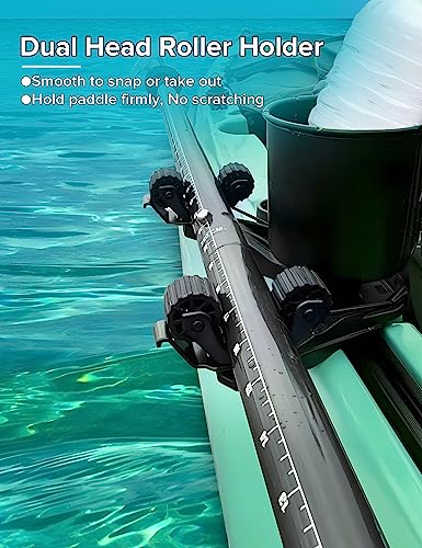 Kayak Paddle Holder, Kayak Accessories for Fishing, Dual Head Kayak Track Mount Accessories, Offset Paddle Holder for Kayaking, Kayak Rail Accessories - style: Offset Paddle Holder 2Pack