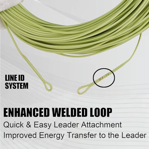 Aventik ProWeight WF Floating Fly Fishing Line Welded Loops Weight Forward Freshwater Trout Fly Line Kit WF 3 4 5 6 7 8 Low Stretch Slick Coating Accurate Casting - color: Grassgreen, size: 4F