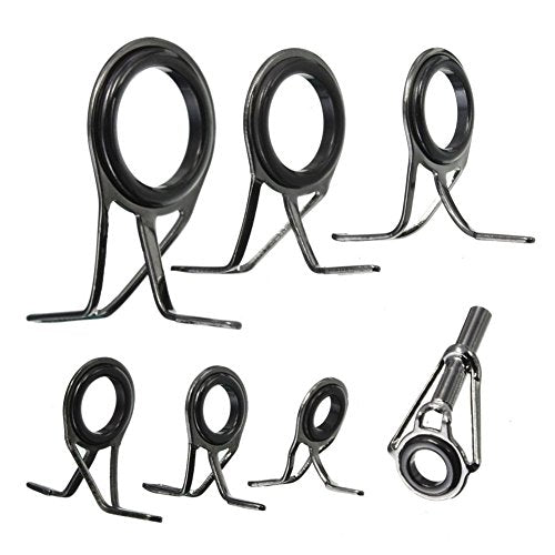 Honbay 7pcs Set Mixed Sizes Fishing Rod Eyes Guides Line Rings Repair Kit
