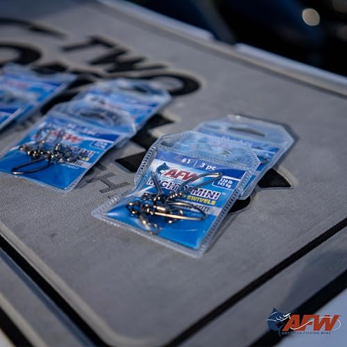 American Fishing Wire Fishing Swivels - Mighty Mini 100% Stainless Steel Snap Crane Swivels, 3X Stronger Than Brass, For Terminal Tackle Box, Up to 600lb Test - Fishing Gear for Fishing Line Leaders - style: #3, 170 Lb, 50 Pc