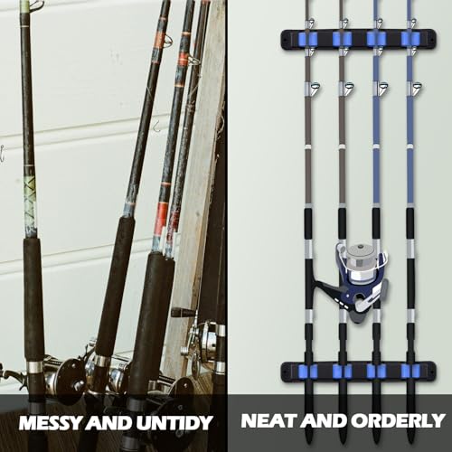 Sratte 4 Pcs Rod Holders for Fishing Boat Wall Mount Fishing Pole Holders Horizontal EVA Foam Garage Rod Rack Summer Boat Accessories for Men Gifts - color: Blue, size: 9.7 Inch