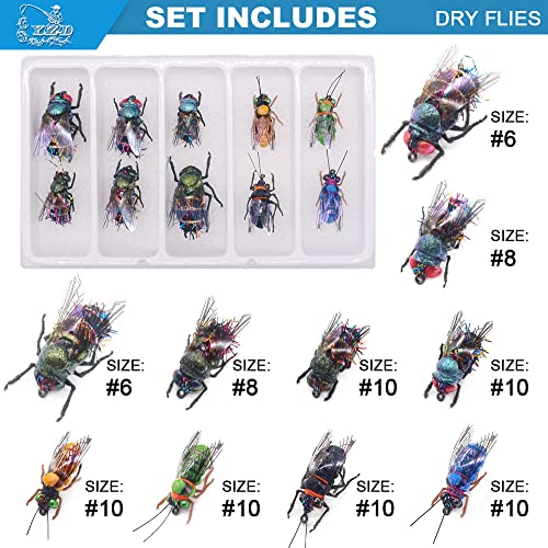 YZD Realistic Fly Fishing Dry Wet Nymph Trout Flies Topwater Lures for Freshwater Saltwater High Simulation Hand Tie Lure Kits - color: 21-A-02