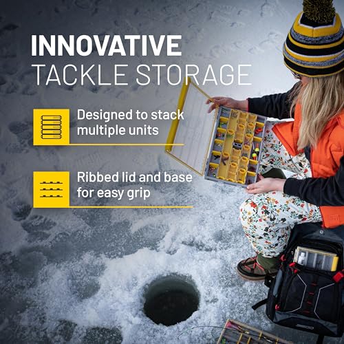 Plano EDGE Premium Terminal Tackle Utility Box, Clear and Yellow, Rust-Resistant Storage, Waterproof Tackle Tray Organizer for Weights, Hooks, and Baits - style: Terminal