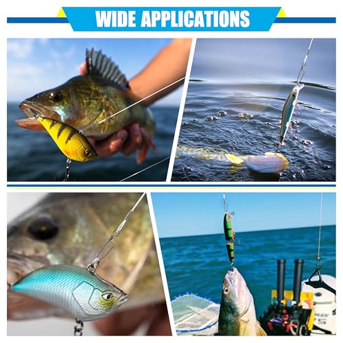 Fluorocarbon Fishing Leader, 12/24pcs Fluorocarbon Leader Line with Swivels Snap Invisible Fishing Wire Leader Connect Tackle Lures Bait Hooks for Saltwater Freshwater - size: 20lb, style: 24pcs