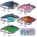 Lipless Crankbait, Rattle Trap Fishing Lures for Freshwater Saltwater, Lipless Crankbaits for Bass Fishing Lure Set for Bass Trout Walleye Redfish Pike, 5pcs with Box - color: B:2.17in/0.48oz/5pcs
