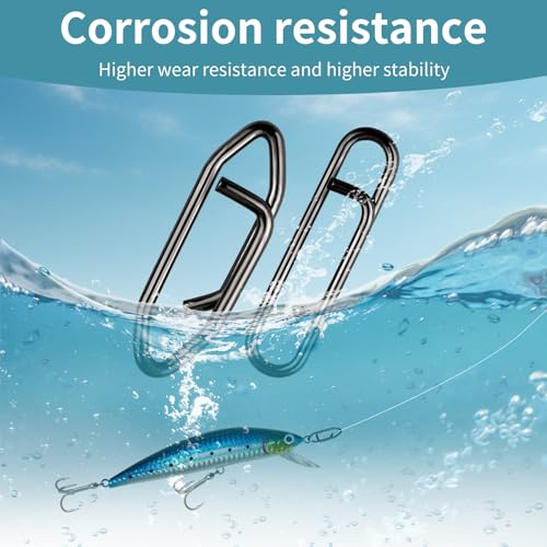 330 Pcs 5 Sizes Fishing Power Speed Clips,Stainless Steel Quick Change Lure Connectors,Clip Snap for Crankbait,Popper,Topwater Lures,Saltwater & Freshwater Fishing Tackle Accessories (Black)