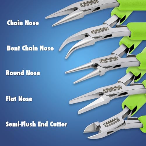 Beadalon Designer Series Slim Flat Nose Pliers, Black Vinyl-Free Grips, Stainless Steel, Box Joint, Double Leaf Springs, 5.75 in - color: Black, style: Flat Nose, Black